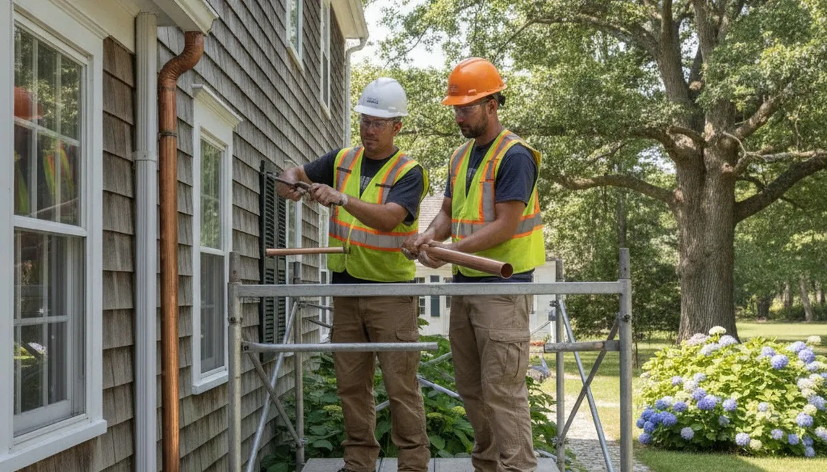 Plumber repairing a pipe in Warwick, RI for residential plumbing service