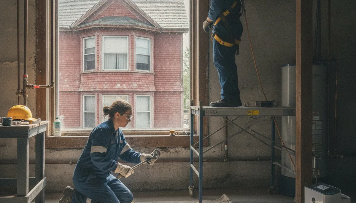 Plumber repairing a pipe in Warwick, RI for residential plumbing service