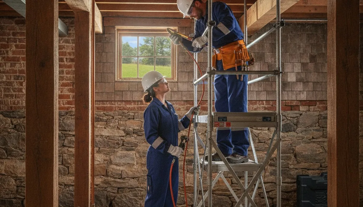 Plumber servicing Warwick, RI home with professional plumbing repair tools