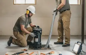 Sump pump installation for Warwick, RI homes by On Call Plumbers to protect against flooding