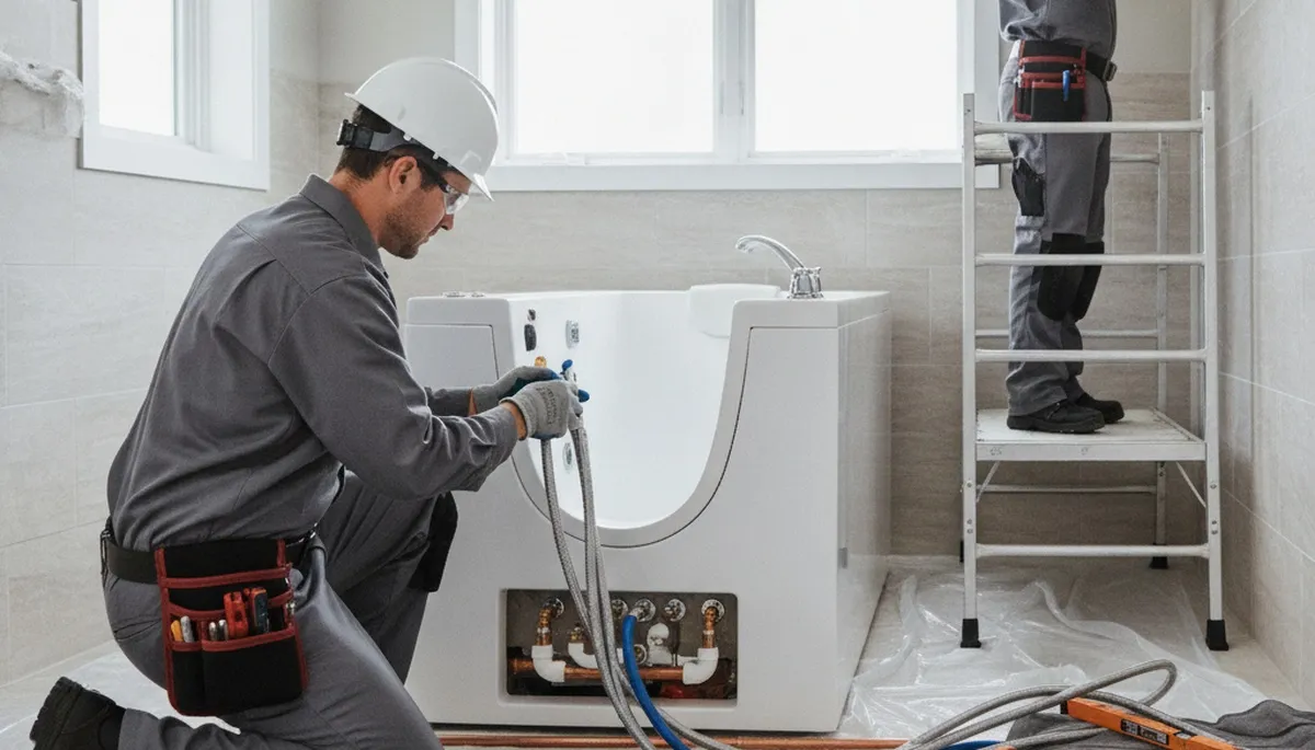 Walk-in tub installation for Warwick, RI homes by On Call Plumbers